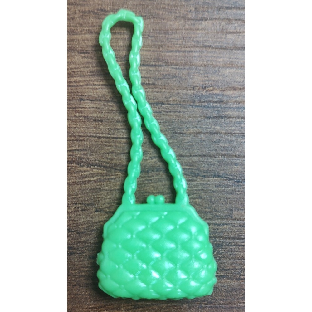 Barbie Doll Sized Accessories Lime Green Handbag Purse Z3